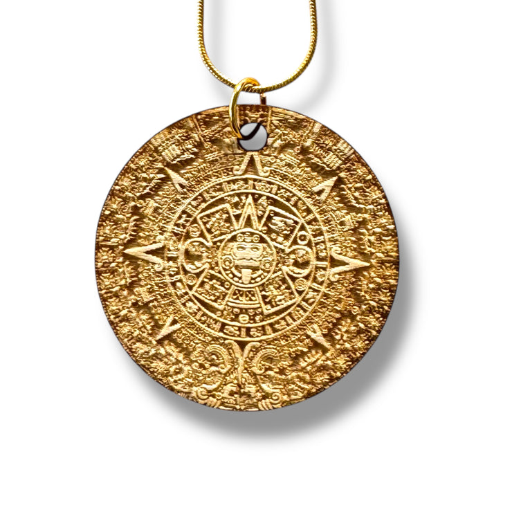 Necklace - Mayan Calendar - Snake and Cable Link chains