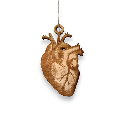 Ornament - Heart - Raw Wood 3x4in