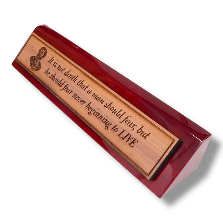 Desk Wedge Name plate - Marcus Aurelius - 11 Inches