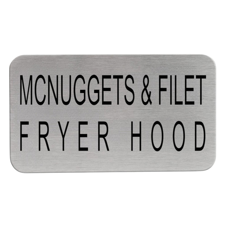 Hood Restaurant Name Plates for the kitchen
