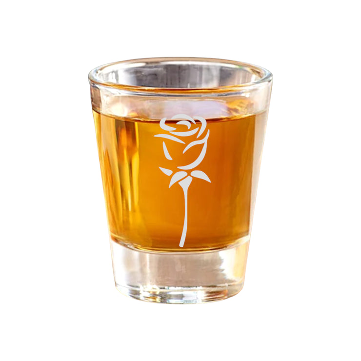 2oz Rose Shot Glass
