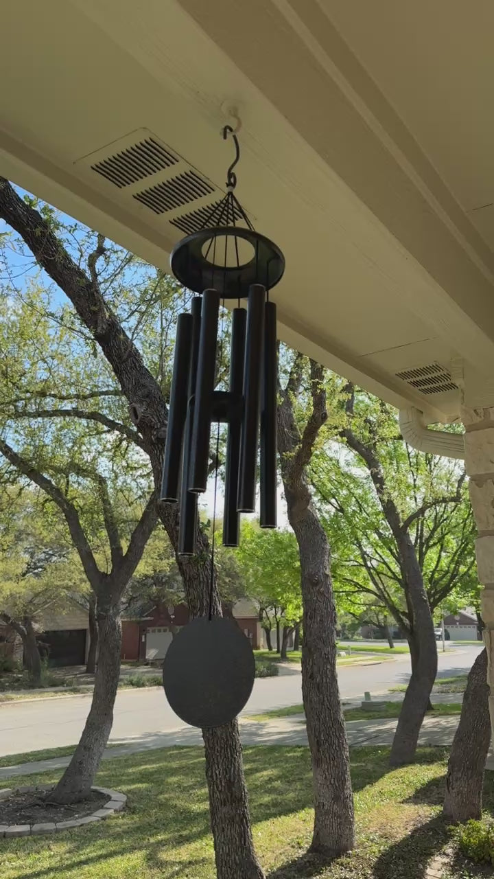 HipFlaskPlus personalized Highland Cow black powder coated wind chime video