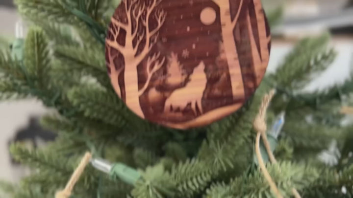 HipFlaskPlus cedar wood Married in Fabulous Las Vegas sign ornament video
