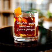 Rocks Glass - Worlds most awesome Catan Player - Double Old Fashioned