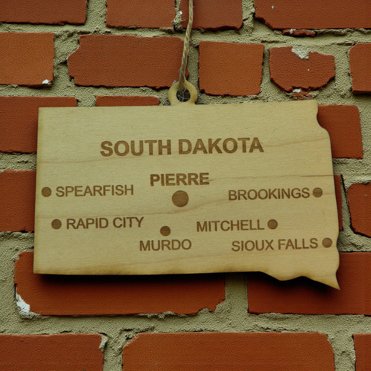 Ornament - CUSTOM - South Dakota State with Cities
