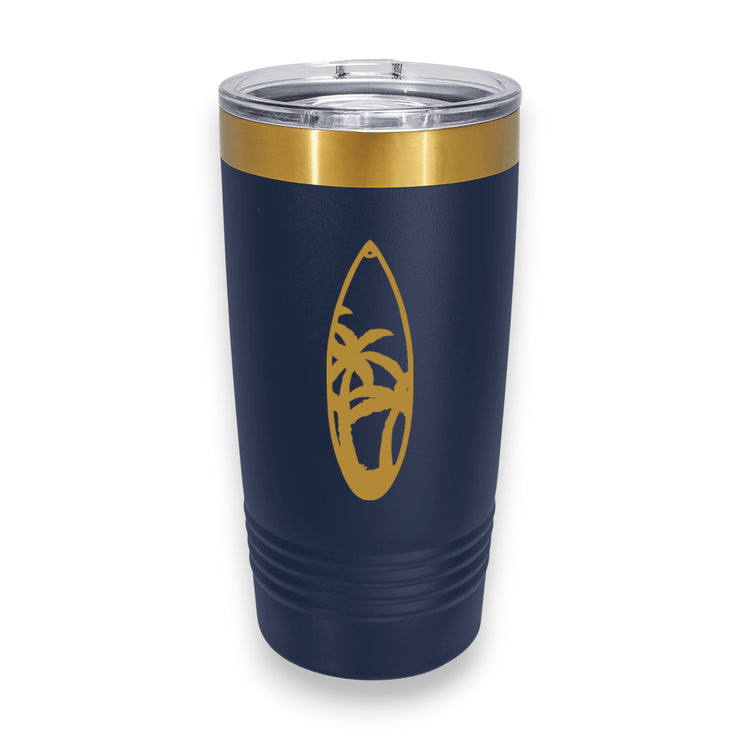 20oz Tumbler - CUSTOM - Palm tree surfboard