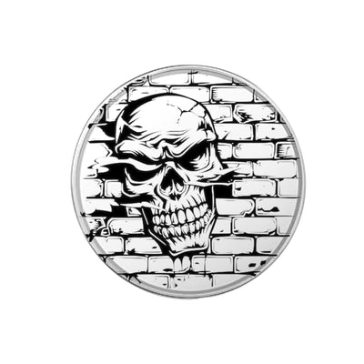 Challenge Coin - PERSONALIZED - CUSTOM - Angry Skull through brick