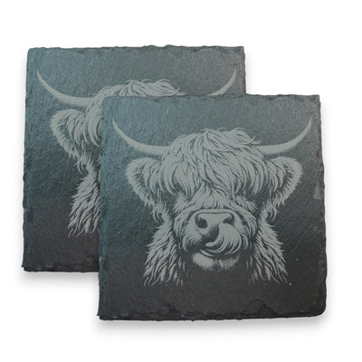 Coaster - Slate - Highland Cow - SET OF 2