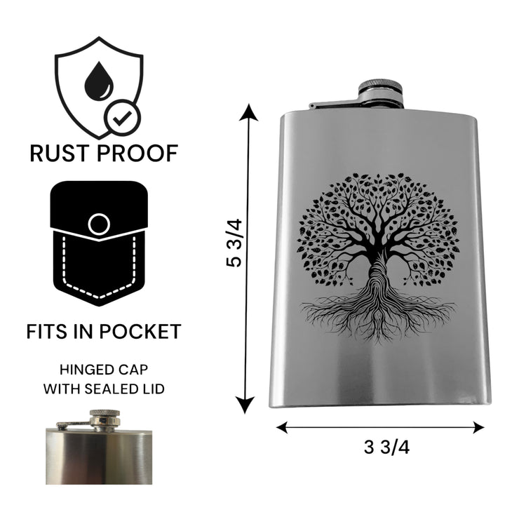 8oz - CUSTOM - Celtic Tree of Life Flask