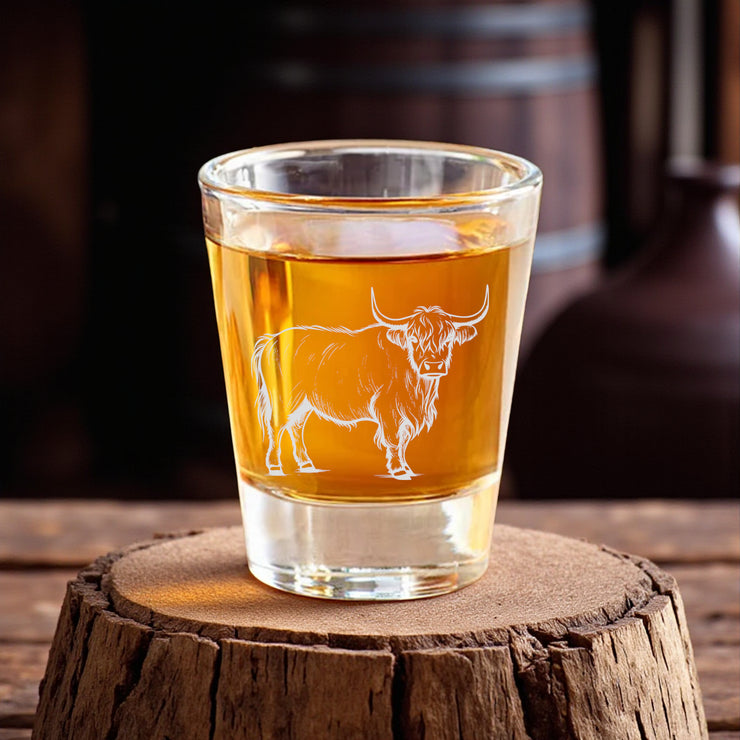 2oz Highland Cow Shot Glass