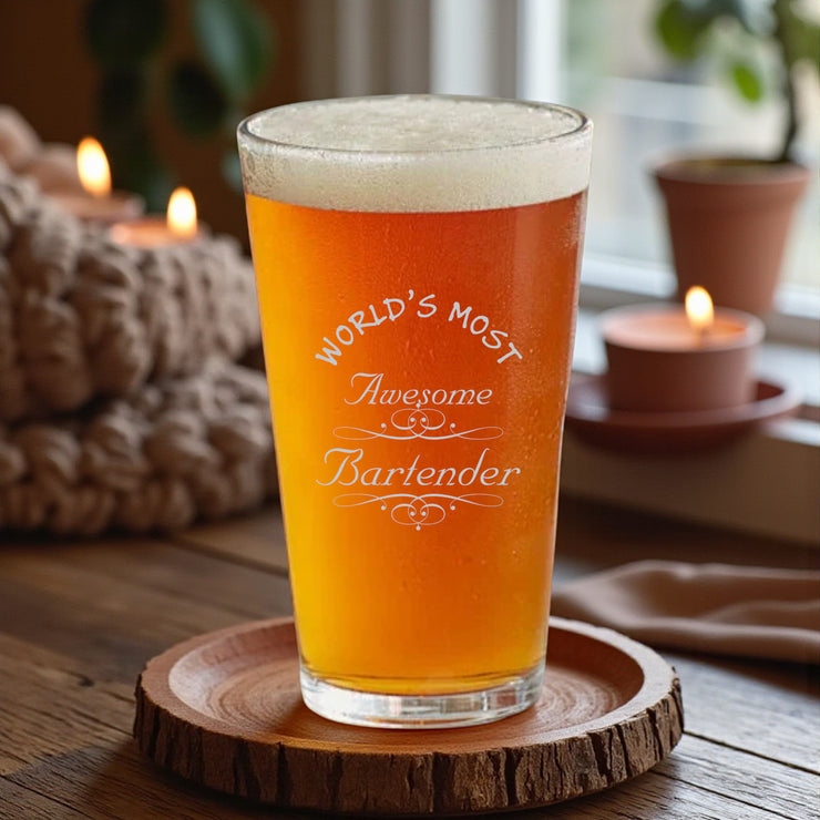 16oz Beer Mug - Worlds most awesome Bartender