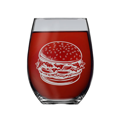 15oz Stemless Wine Glass - Hamburger