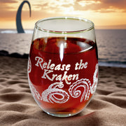 15oz Stemless Wine Glass - Release the Kraken