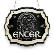 Speak Friend and Enter - Black Door Sign 6x9