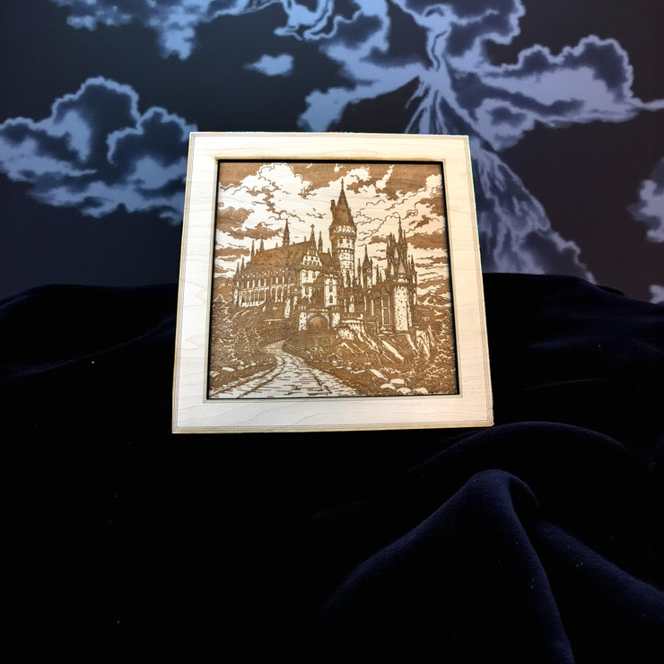 Framed Art - The Castle - 11x11 Inches - Raw wood
