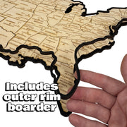 Detailed 50 State map with cities Puzzle - 26x18 Inches - 52 Piece Wood