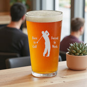 16oz Beer Mug - Born to golf forced to work