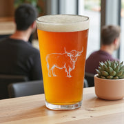16oz Beer Mug - Highland Cow