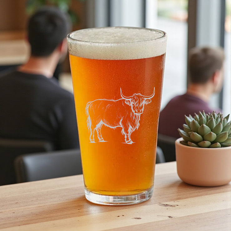 16oz Beer Mug - Highland Cow