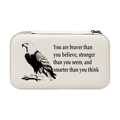 Jewelry Box 7x4 - CUSTOM - You are braver than you believe With Eagle