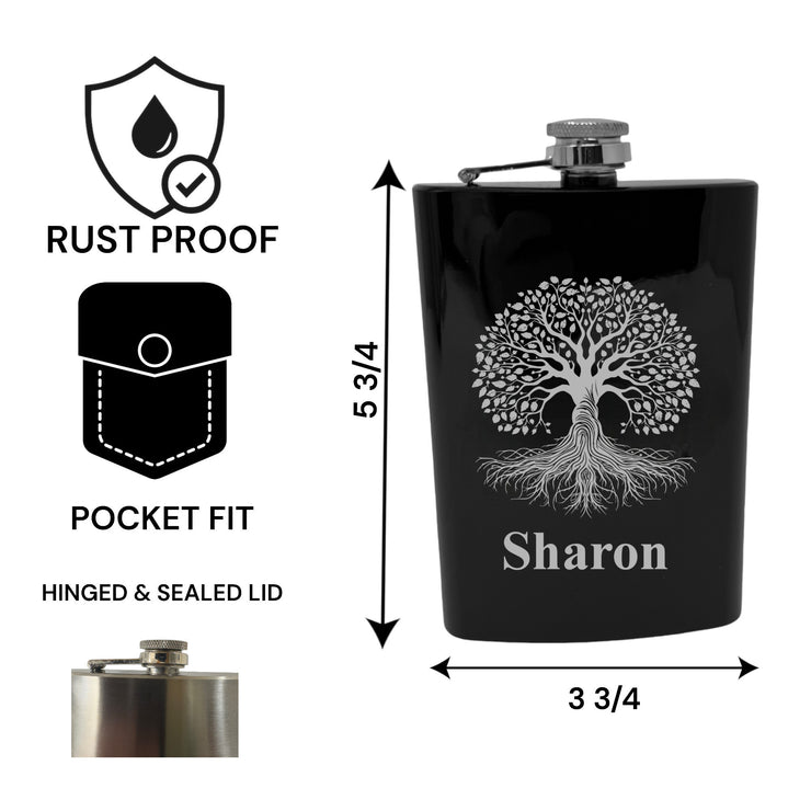 8oz - CUSTOM - PERSONALIZED - Celtic Tree of Life Flask