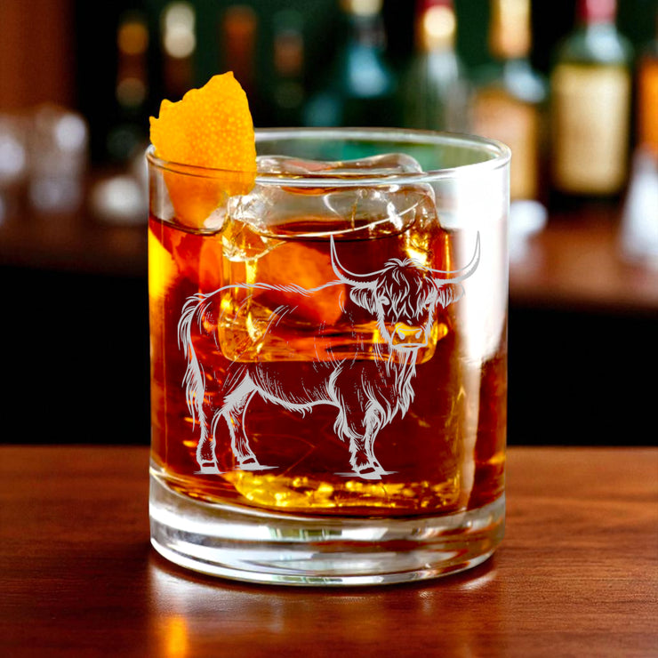 Rocks Glass - Highland Cow - Double Old Fashioned