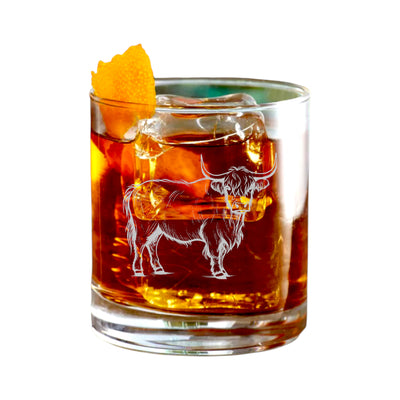 Rocks Glass - Highland Cow - Double Old Fashioned