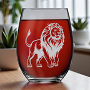15oz Stemless Wine Glass - Lion