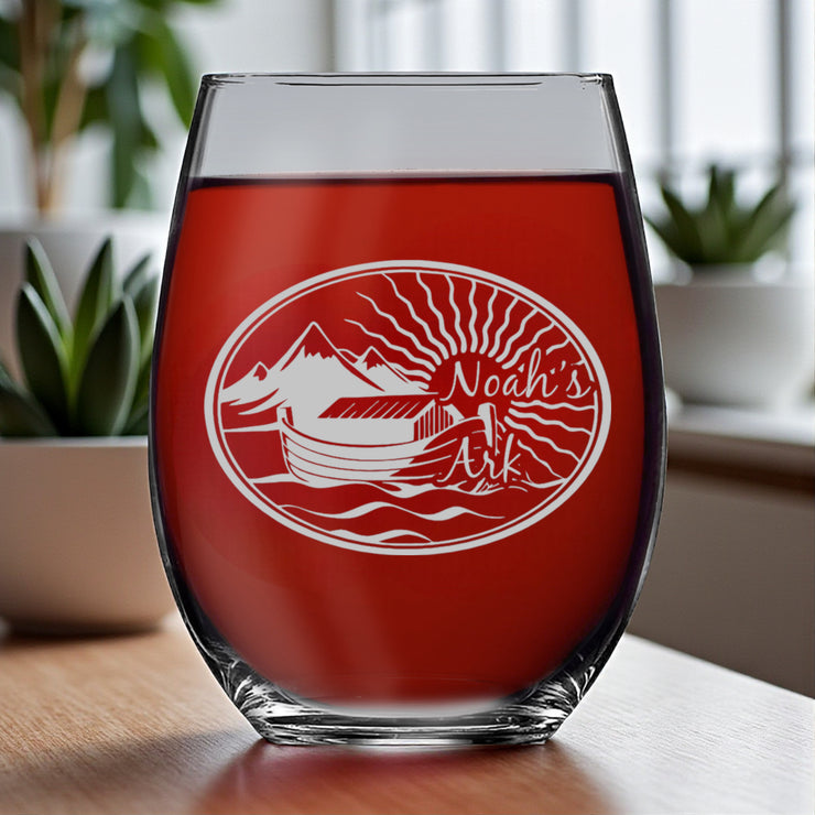 15oz Stemless Wine Glass - Noahs Ark