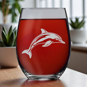 15oz Stemless Wine Glass - Dolphin