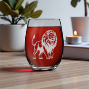 15oz Stemless Wine Glass - Lion