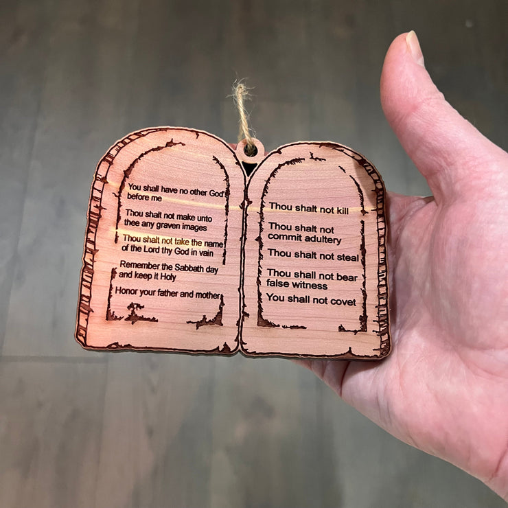 10 Commandments - Cedar Ornament