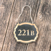 221b - Black Door Sign 5x6