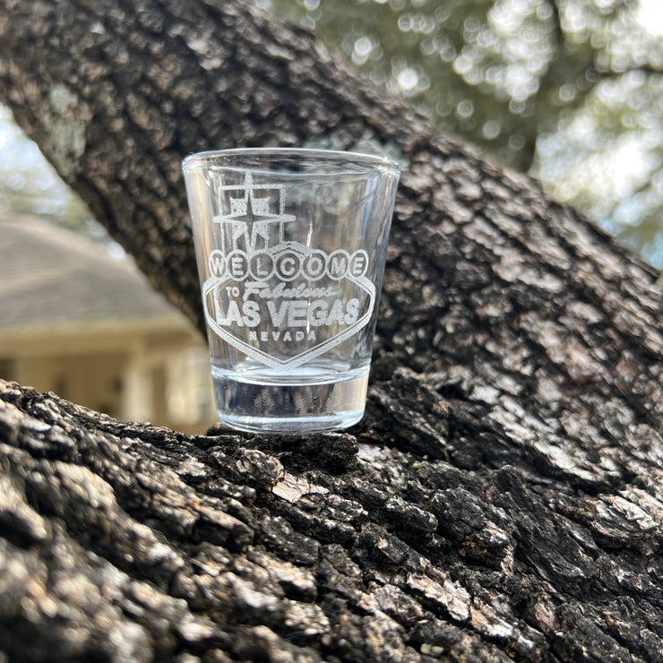 2oz Welcome to Las Vegas Shotglass LASER