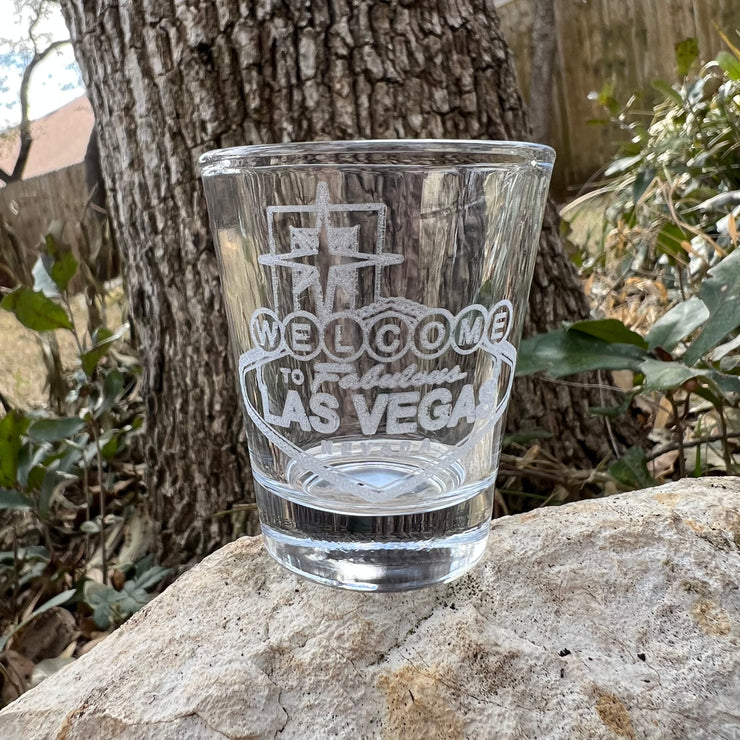 2oz Welcome to Las Vegas Shotglass LASER