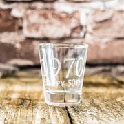 2oz 1970 Happy 50th Shot glass