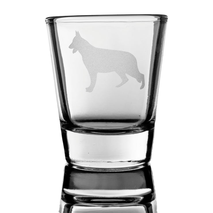 2oz German Shephard dog puppy Shot Glass