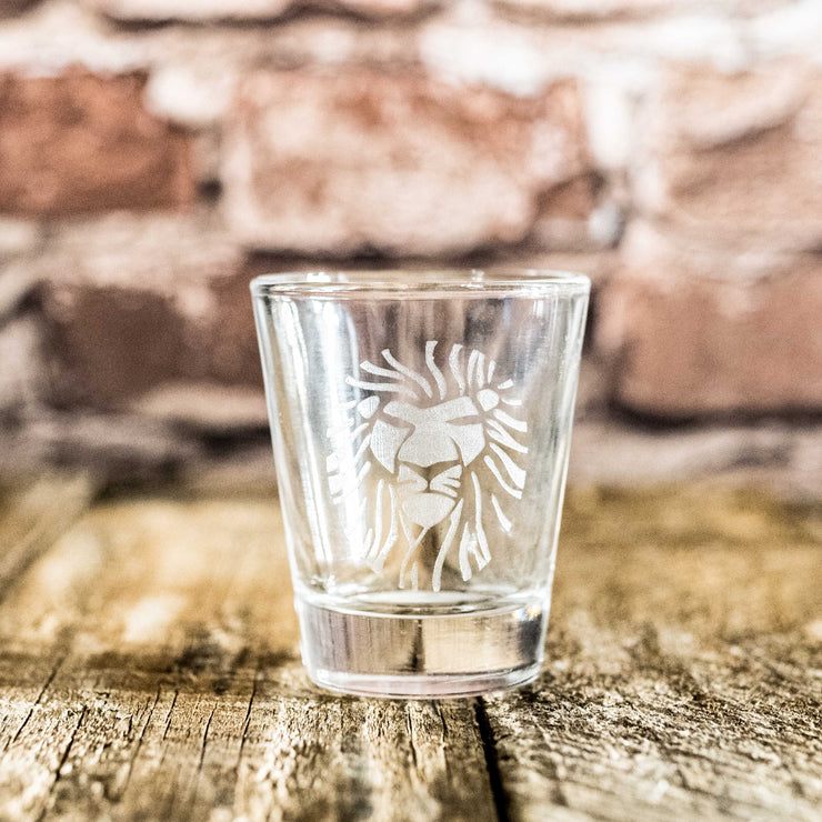 2oz Lion Portrait Shot glass