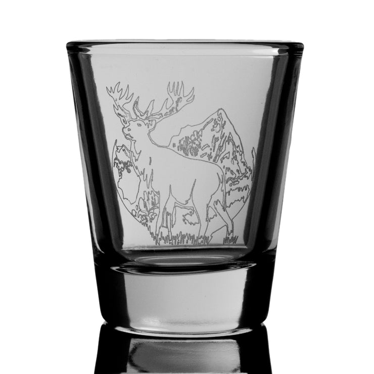 2oz Elk Shot Glass - Wild Life