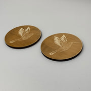 Hummingbird Coaster Set of two Raw Wood