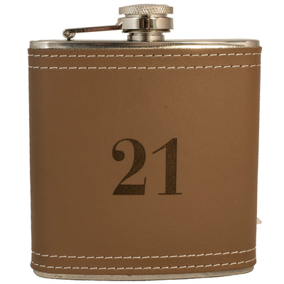 6oz 21 Leather Flask KLB