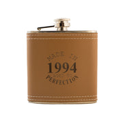 6oz Made in 1994 Aged to Perfection Leather Flask
