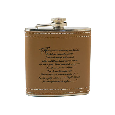 6oz Night Gathers Leather Flask KLB