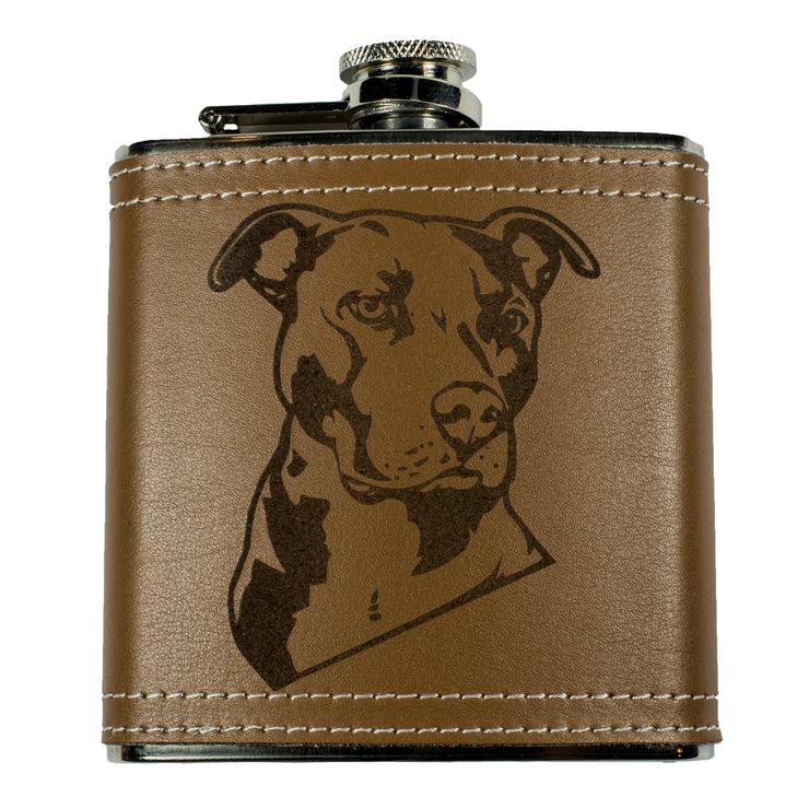 6oz Pitbull Leather Flask KLB