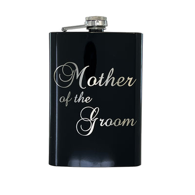 8oz BLACK mother of the Groom flask