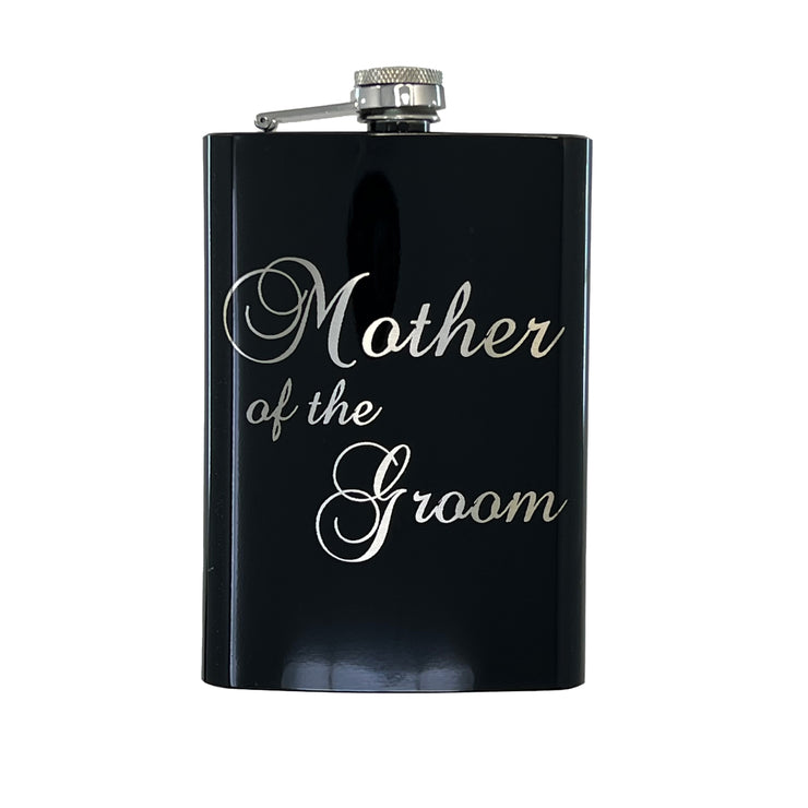 8oz BLACK mother of the Groom flask