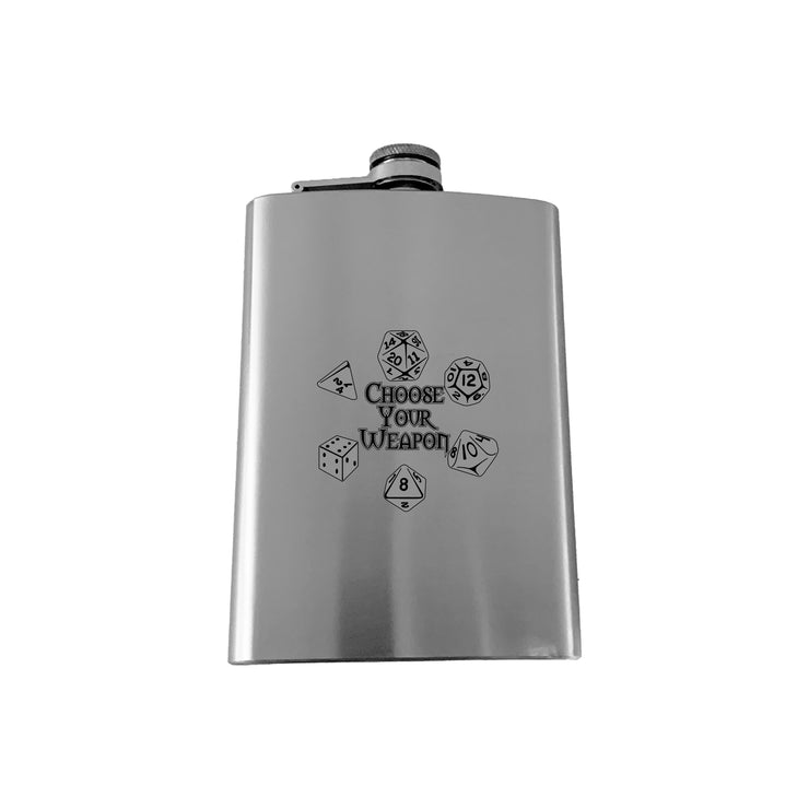 8oz Choose Your Weapon SS Stainless Steel Flask