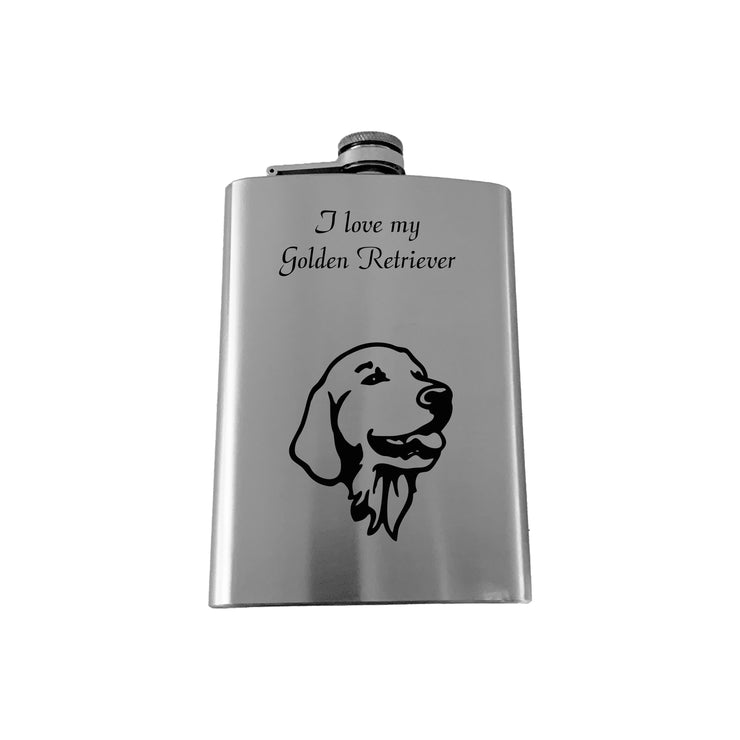 8oz I love my Golden Retriever Stainless Flask