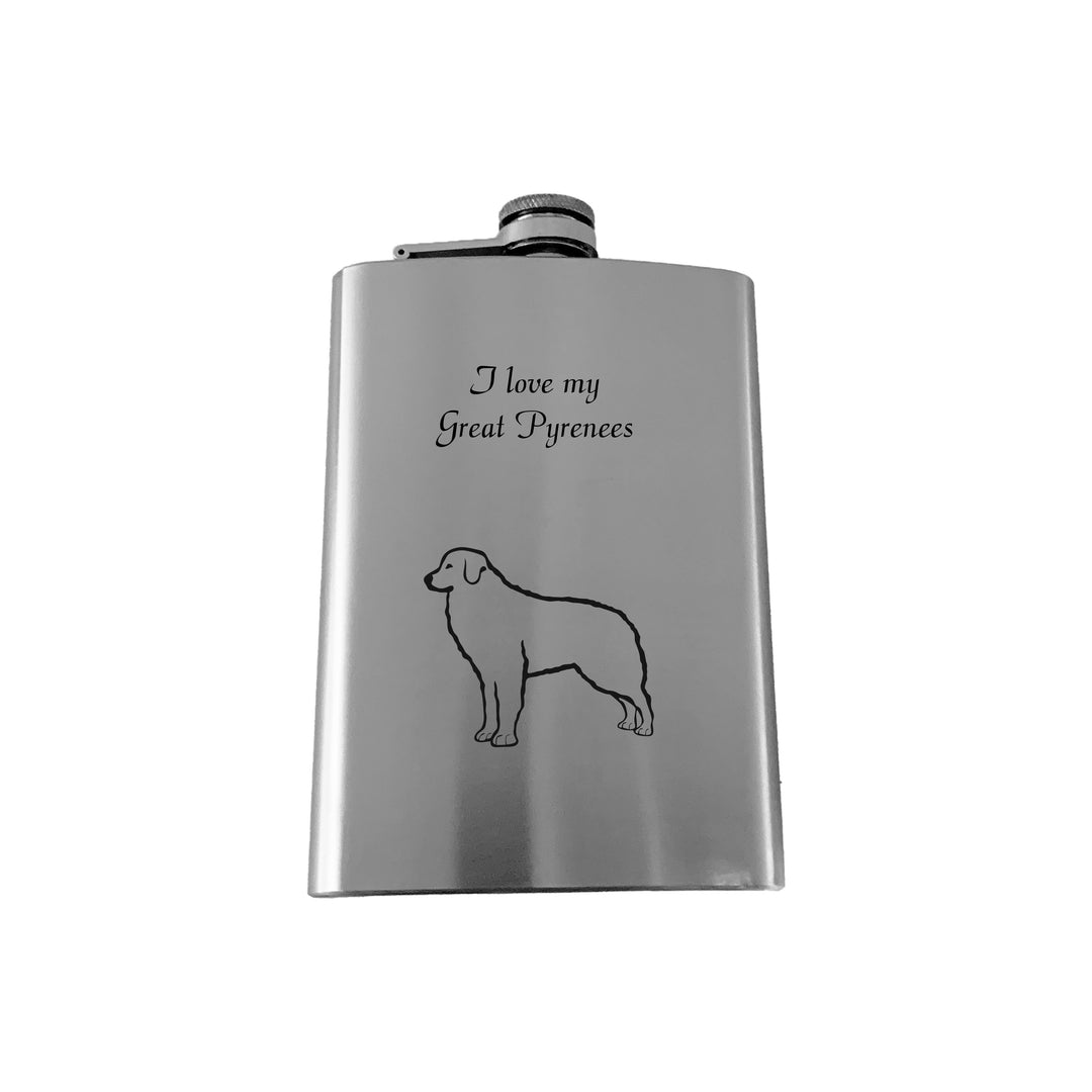 8oz I love my Great Pyrenees Stainless Flask 8oz I love my Great Pyrenees Stainless Flask