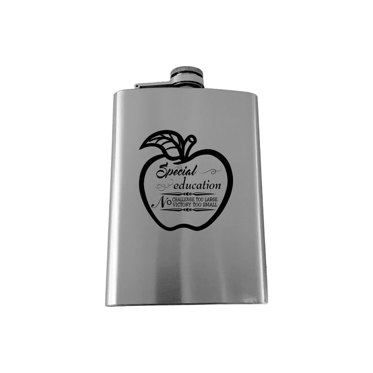 8oz Special Education No Challenge too Large SS Flask